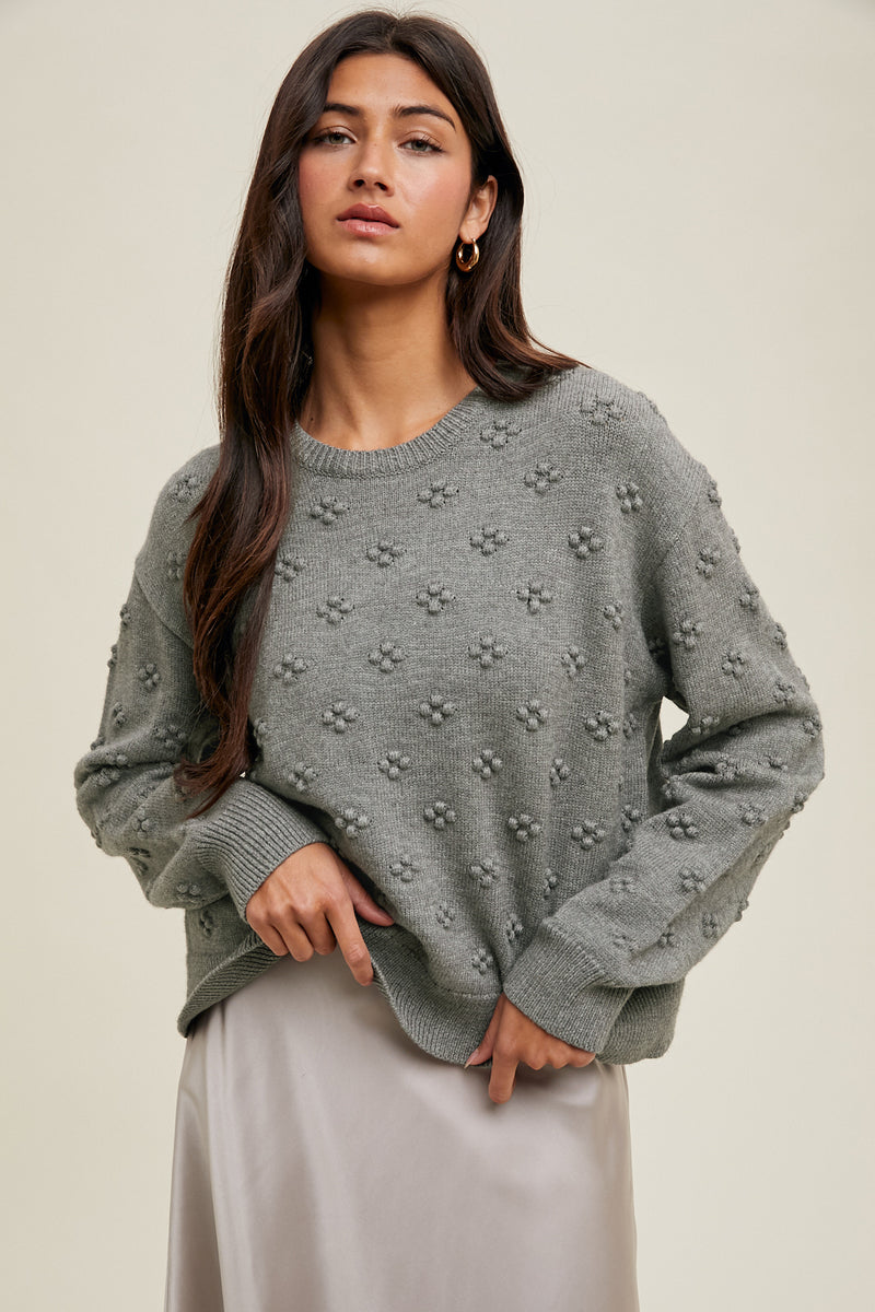 Pom Pom Charcoal Sweater
