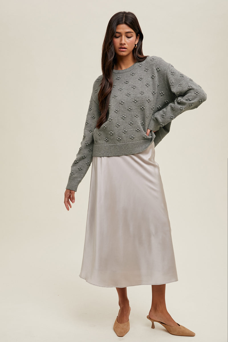 Pom Pom Charcoal Sweater