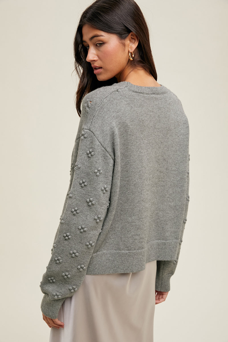Pom Pom Charcoal Sweater