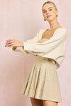 Ribbed Knit Bolero in Cream