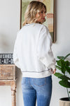 Crew Neck Sweatshirt With Contrast Stitching