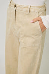 Washed Corduroy Trousers in Almond