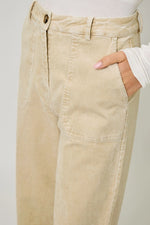Washed Corduroy Trousers in Almond