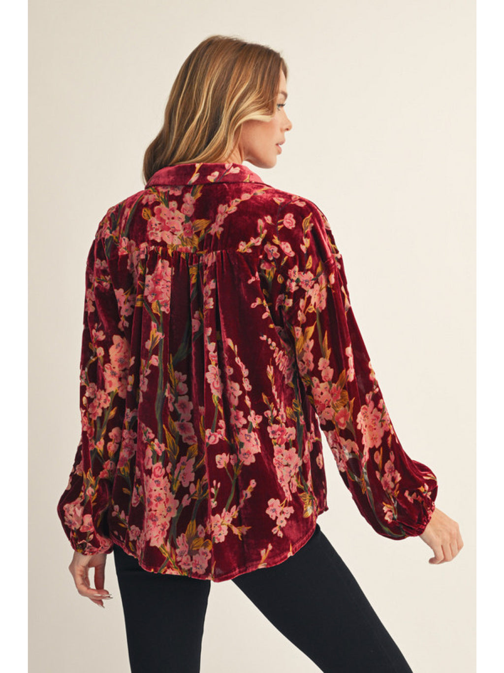 Burgundy Velevet Blouse