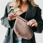 Suede Westlyn Woven Bum Bag in Primrose