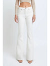 White Clean Cut Flare Jeans