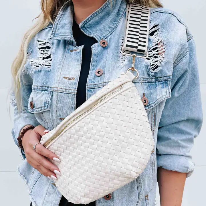 Westlyn Woven Bum Bag in Cream