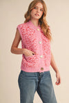 Pink Leopard Knit Vest
