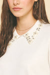 Embellished Collar Detail Sweater