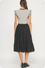 Edge Trim Striped Knit Dress