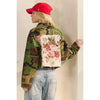 Camo Floral Crop Jacket With Floral Back
