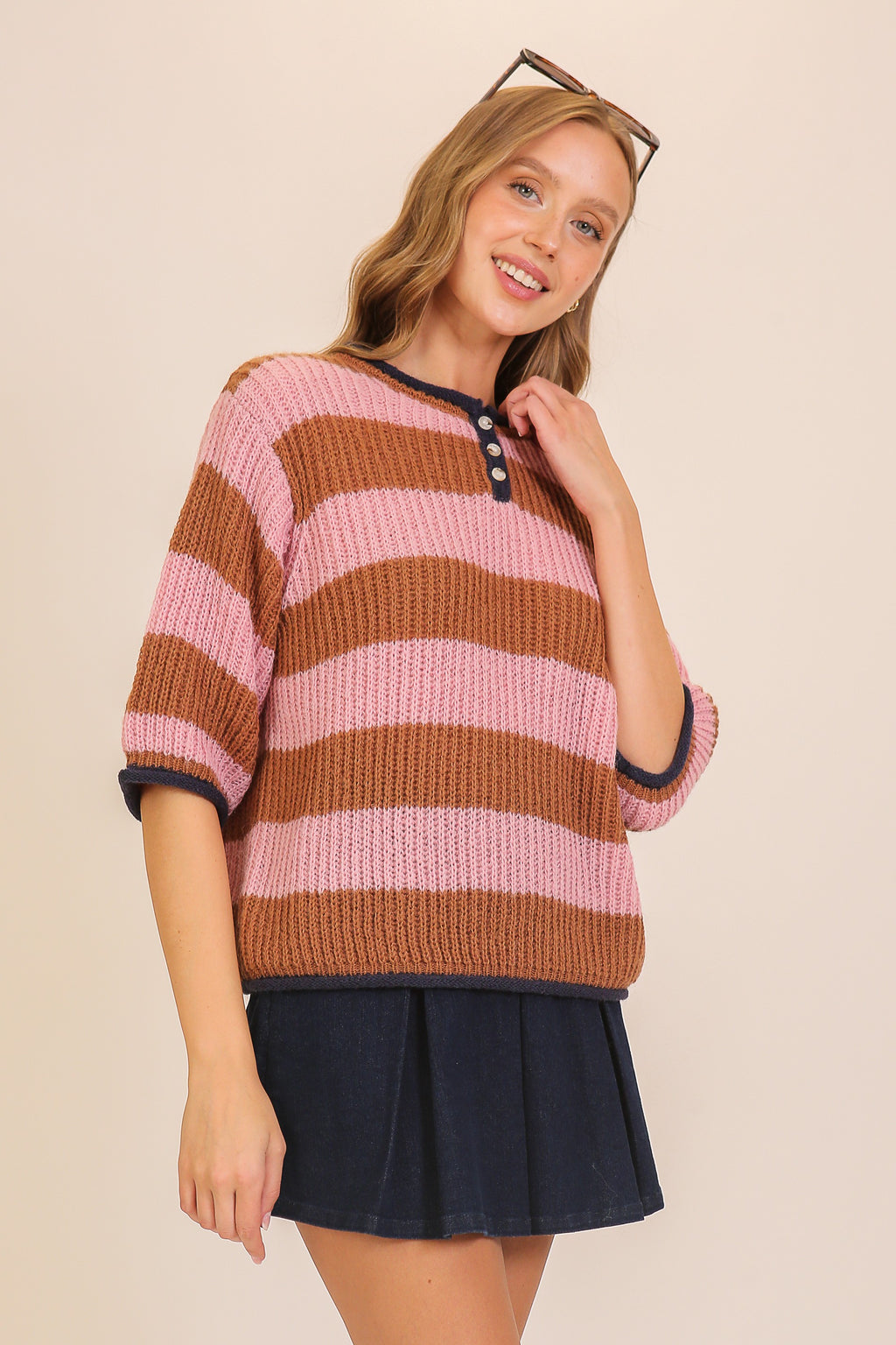 Striped Henley Sweater