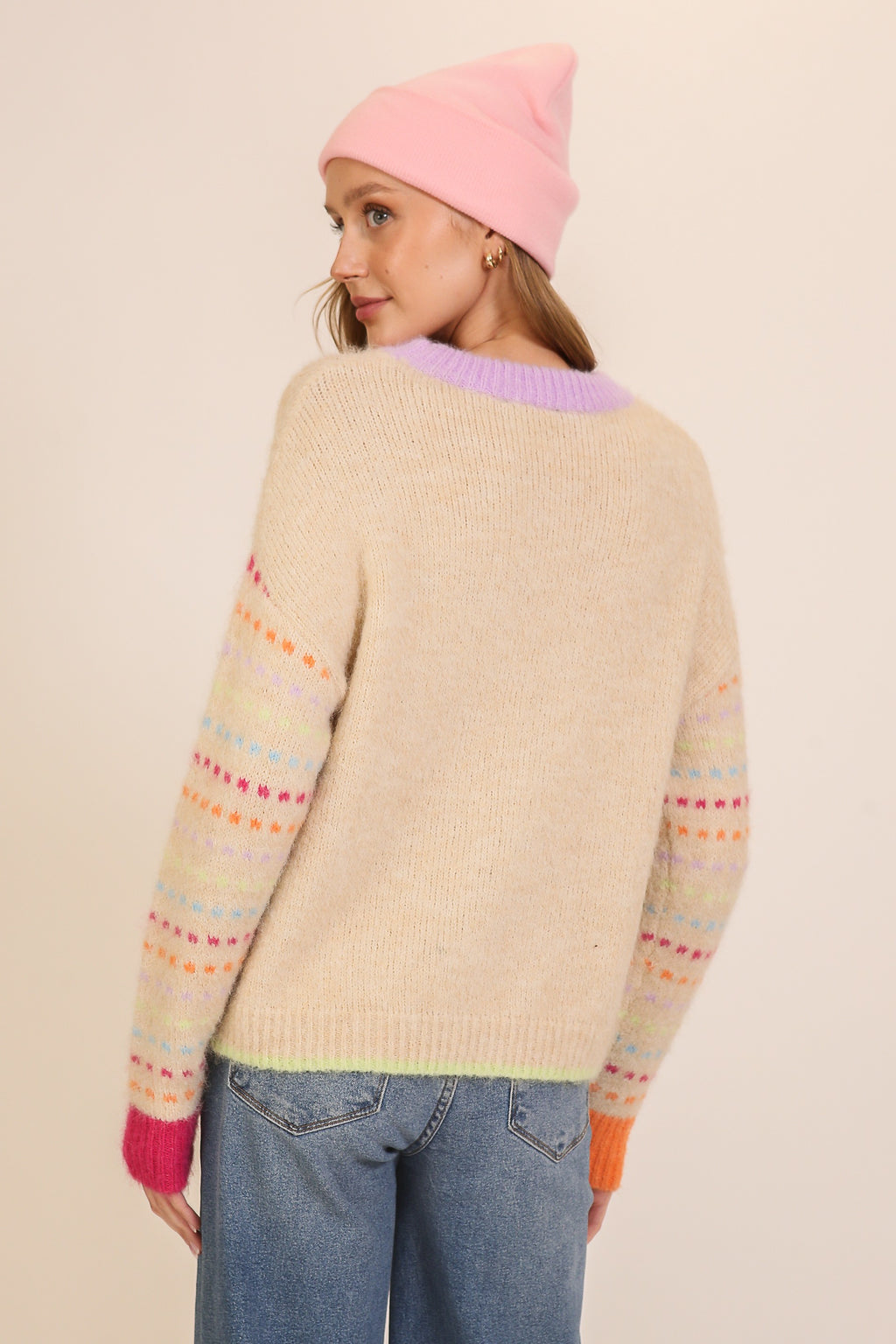 Pastel Polka Knit Rainbow Sweater