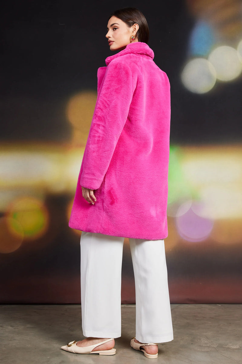 Berry Pink Teddy Coat