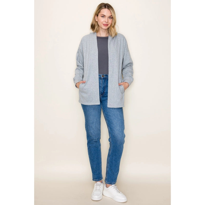 French Terry Hoodie Cardigan