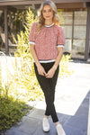 Red Floral Puff Sleeve Top