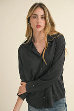 Crinkle Blouse in Black