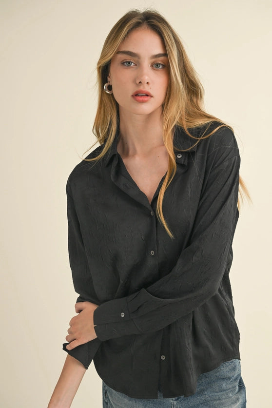 Crinkle Blouse in Black