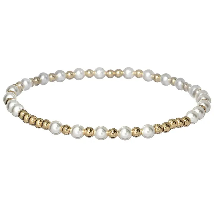 Emma | Stretchy Anti-Tarnish Gold Filled & Pearls Bracelet