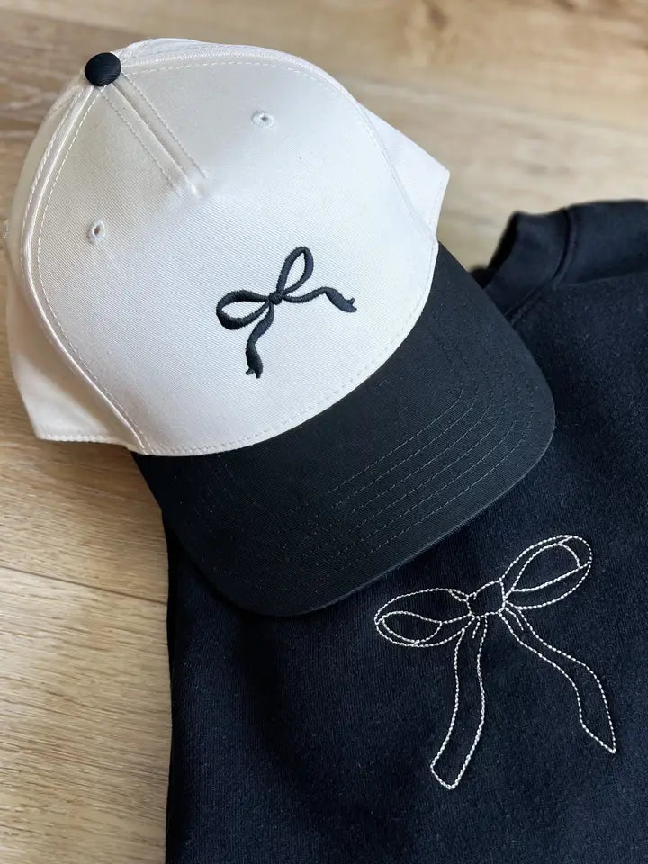 Embroidered Bow Trucker Hat