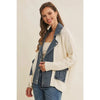 Washed Denim Sweater Cardigan