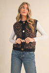 Black Leopard Knit Vest