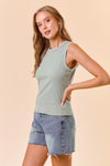 Tank Top with Sage Trim