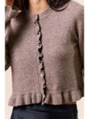 Long Sleeve Ruffle Button Down Cardigan