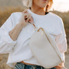 Leather Crossbody Bag in Ivory