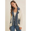 Washed Denim Sweater Cardigan