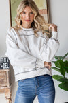 Crew Neck Sweatshirt With Contrast Stitching