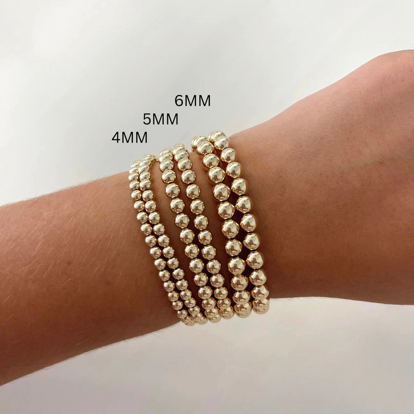 4MM Classic Ball Bead 14KG Filled Bracelet Waterproof