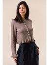 Long Sleeve Ruffle Button Down Cardigan
