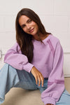 Lavender Lace Trim Sweatshirt