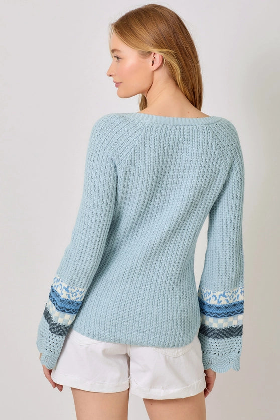Powder Blue Henley Sweater