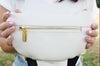 Leather Crossbody Bag in Ivory