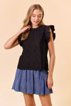 Ruffle Cap Sleeve Lace Top