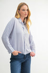 Blue and Navy Sriped Blouse