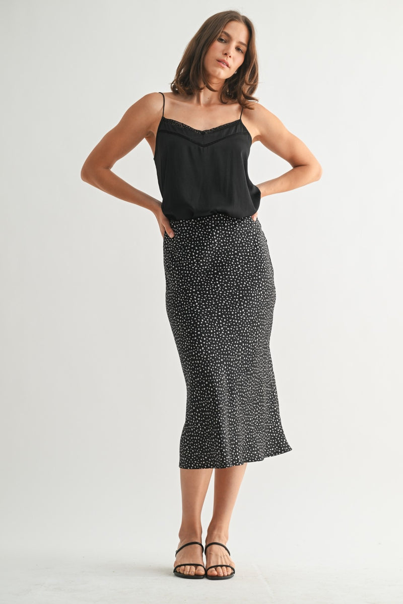 Satin Animal Print Skirt