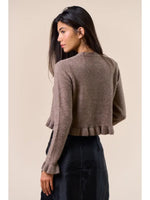 Long Sleeve Ruffle Button Down Cardigan