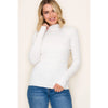 Pintuck Striped Mock Neck Sweater in Ivory
