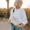 Leather Crossbody Bag in Ivory