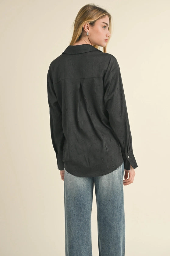 Crinkle Blouse in Black