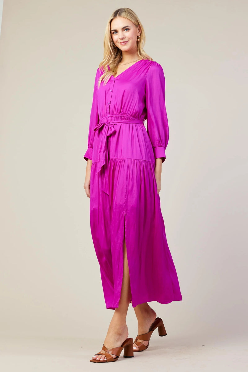 Orchid Button Front Maxi Dress