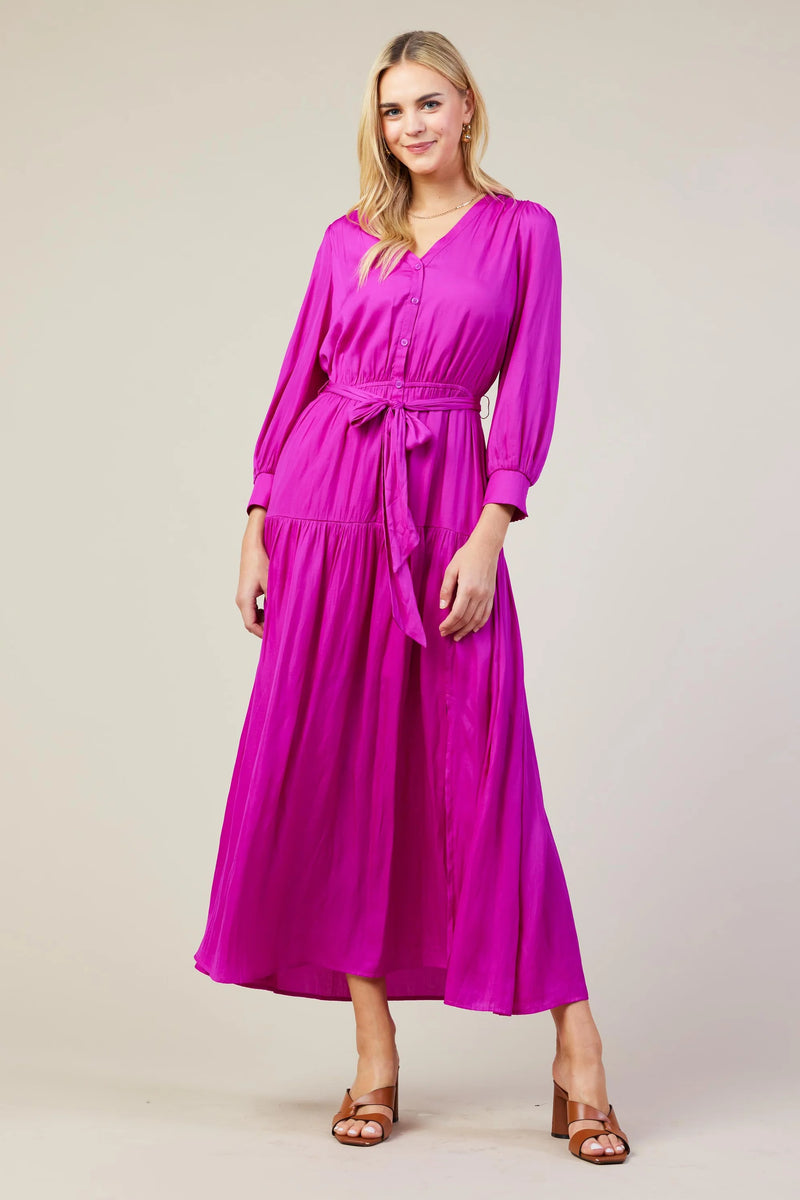 Orchid Button Front Maxi Dress