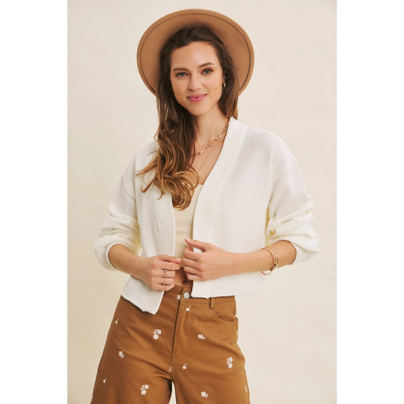 Timeless Layering Waffle Cardigan Sweater