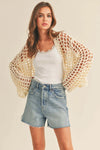 Crochet Knit Crop Cardigan