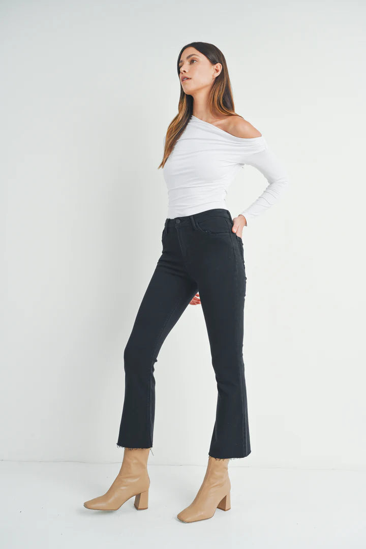 The Cropped Demi Flare in Black