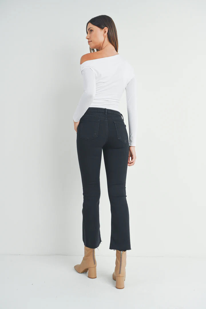 The Cropped Demi Flare in Black