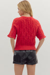 Crystal Accented Red Sweater